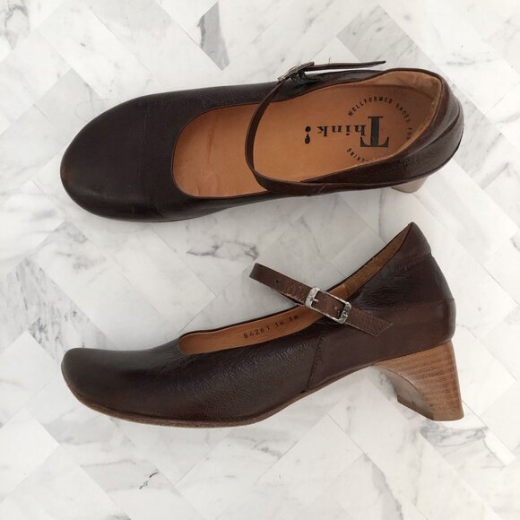 Think! Shoes - THINK! Mary Jane Leather Heels Size EU=38/ US=7